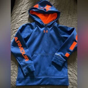 Under Armour Royal Blue Hoodie with Orange Accents youth xs
